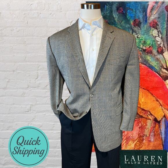 Lauren Ralph Lauren Other - Ralph Lauren LRL Mens 52R Brown Houndstooth Casual Blazer Sport Coat